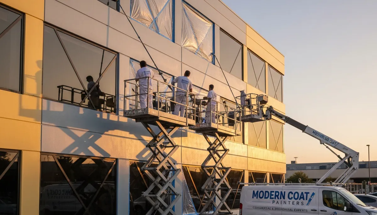Professional commercial painters applying durable exterior coating in Cape Coral, FL
