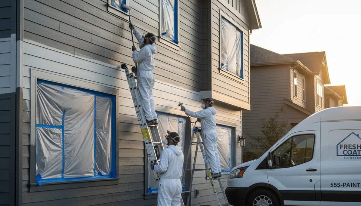 Professional siding painting on coastal home in Cape Coral, FL by expert exterior painters