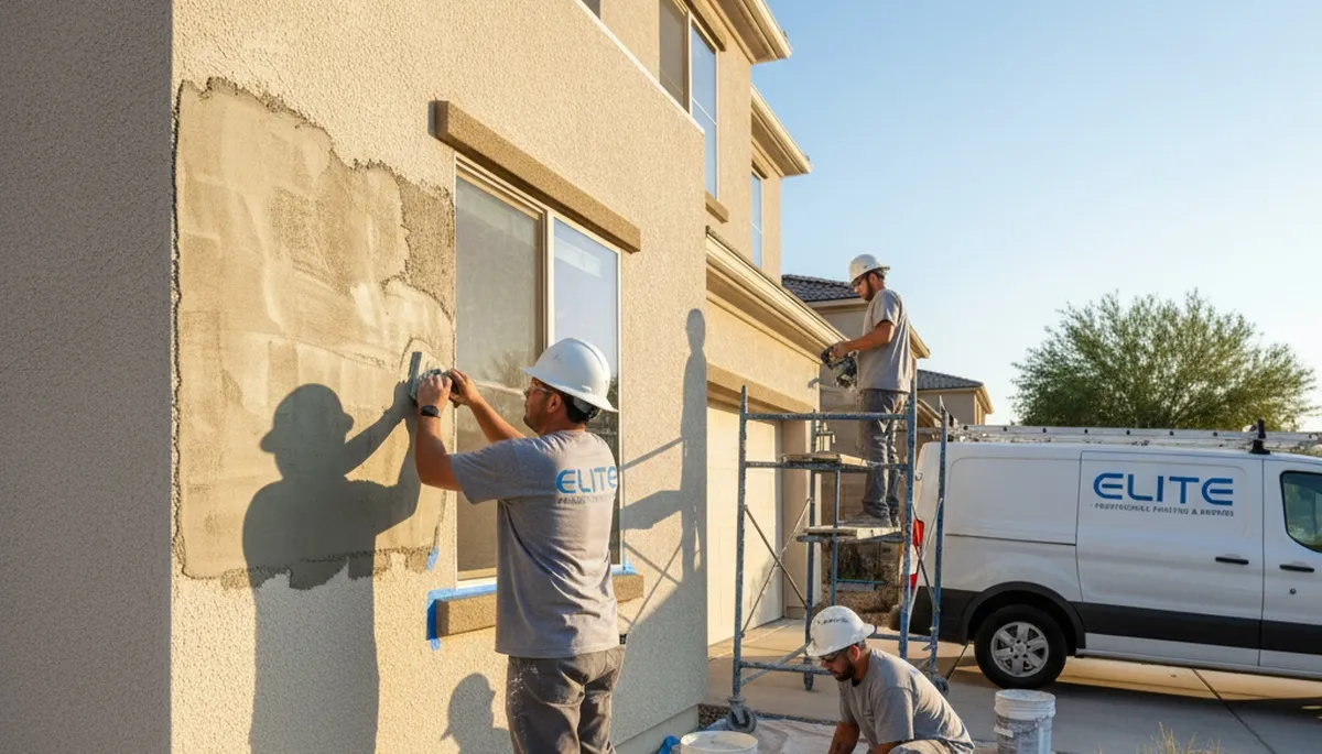 Professional stucco repair on Cape Coral FL home exterior restoring durability and curb appeal