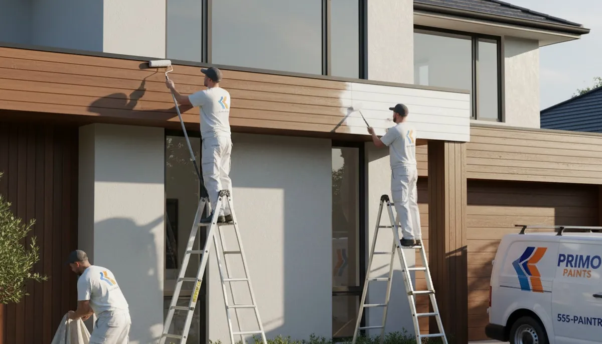 Professional trim and fascia painting on coastal home in Cape Coral, FL by expert house painters
